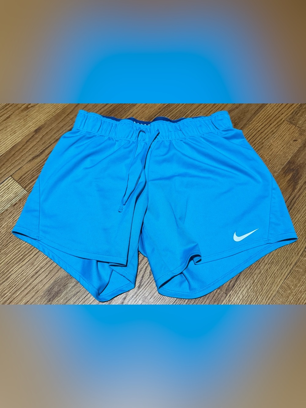 Nike Women's Athletic Shorts - Blue with White Swoosh